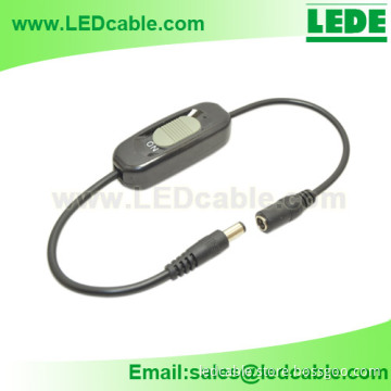 LED Lighting Inline Switch, Slide Design, with DC barrel connector